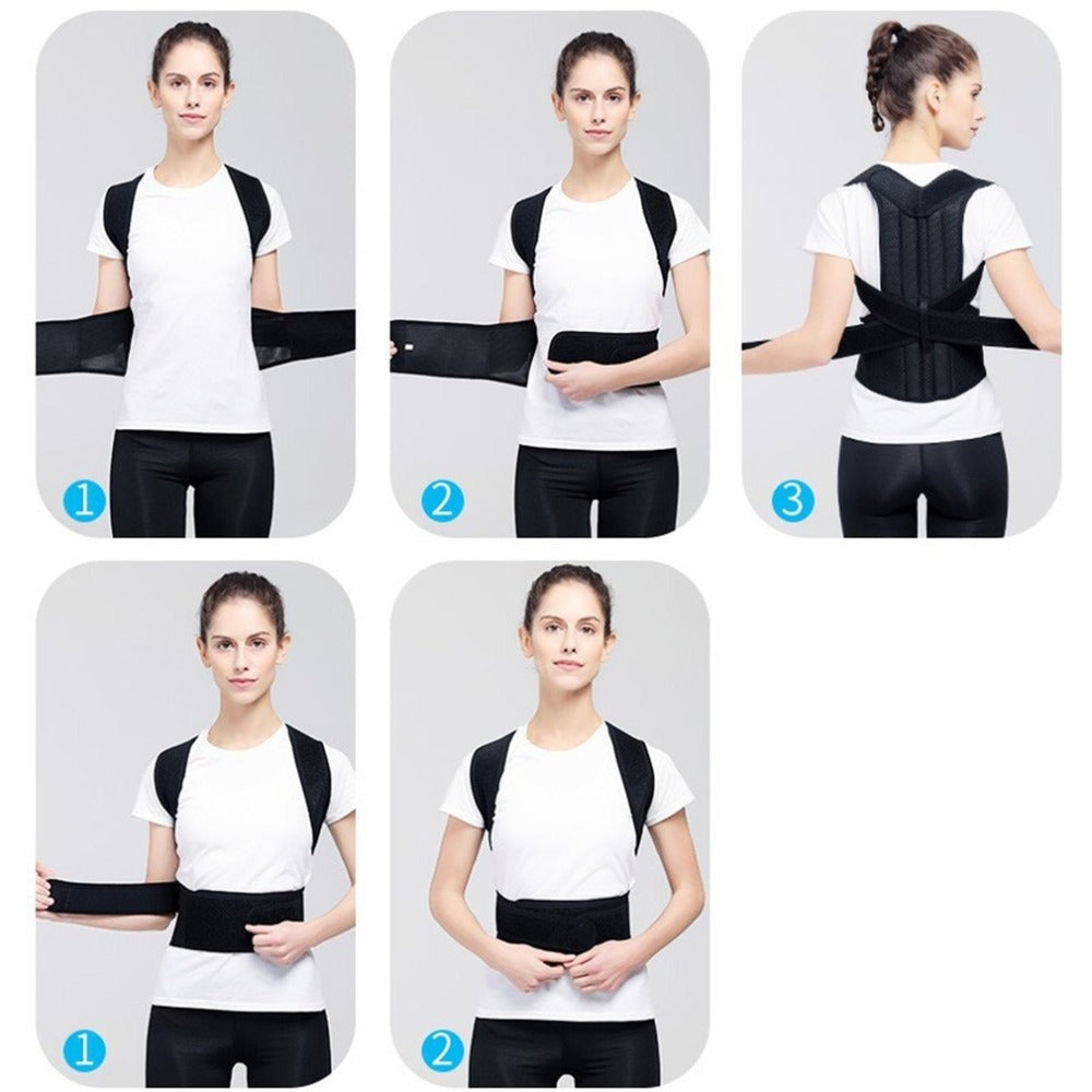 Back Brace Posture Corrector – Adjustable Full Back & Shoulder Support for Women and Men