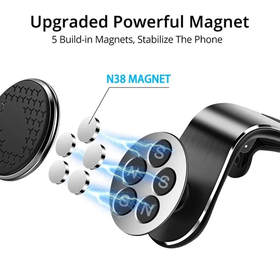 Magnetic Car Phone Holder Air Vent Mount – Strong Magnet Phone Stand for iPhone Samsung Xiaomi