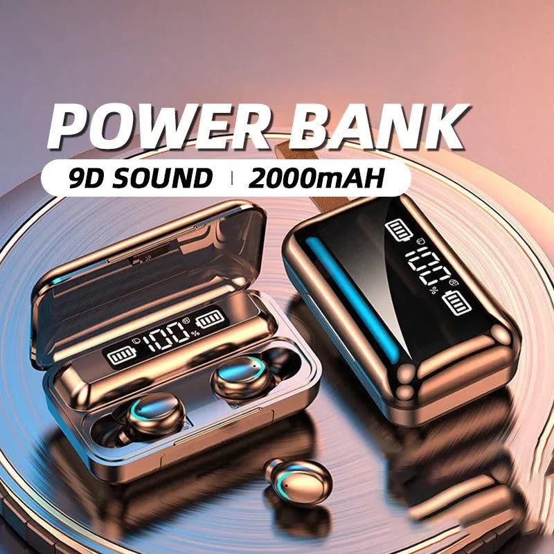 TWS F9-5 Bluetooth 5.3 Earbuds – HiFi Stereo Wireless Sports Waterproof Earphones with Mic