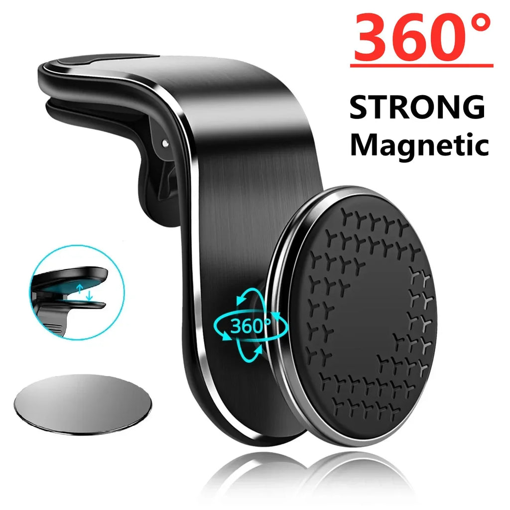 Magnetic Car Phone Holder Air Vent Mount – Strong Magnet Phone Stand for iPhone Samsung Xiaomi