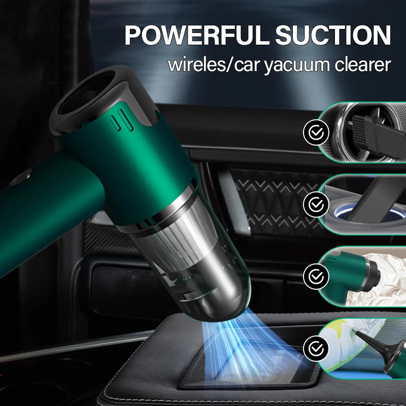 3-in-1 Cordless Car & Home Vacuum Cleaner – Powerful Rechargeable Handheld Vacuum (2000×2 Battery)