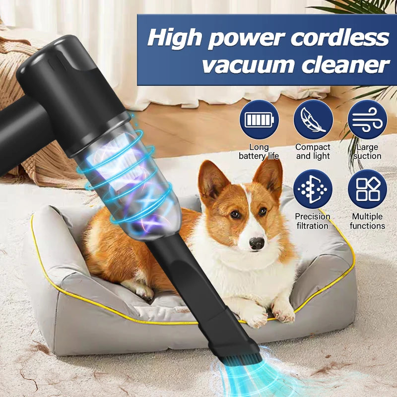 3-in-1 Cordless Car & Home Vacuum Cleaner – Powerful Rechargeable Handheld Vacuum (2000×2 Battery)