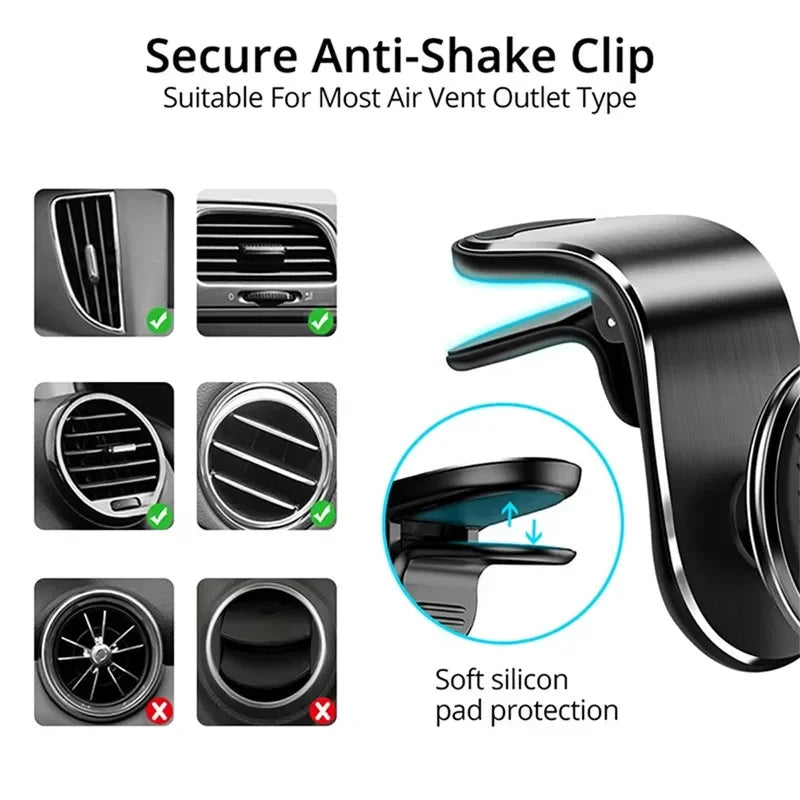 Magnetic Car Phone Holder Air Vent Mount – Strong Magnet Phone Stand for iPhone Samsung Xiaomi
