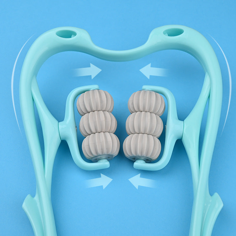 Six-Wheel Neck Massager – Manual Pain Relief Roller Massage Tool